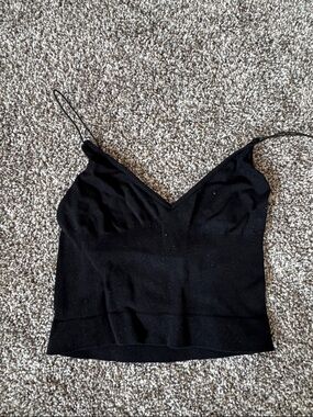 Black V-Neck Spaghetti Strap Camisole Tank